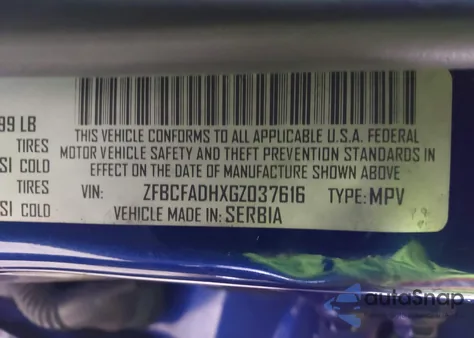 2016 Fiat 500L Urbana Trekking из США, поврежденный, VIN ZFBCFADHXGZ037616